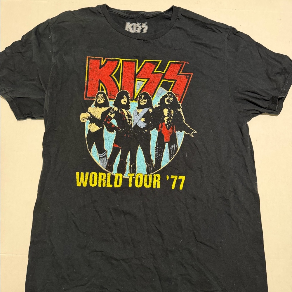 Vintage‎ KISS World Tour ‘77 Short-Sleeve Graphic T-Shirt - Men’s Large #1447